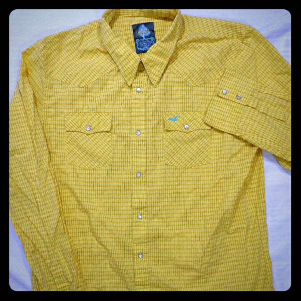 Hollister Western Style Pearl Snap Shirt XXL